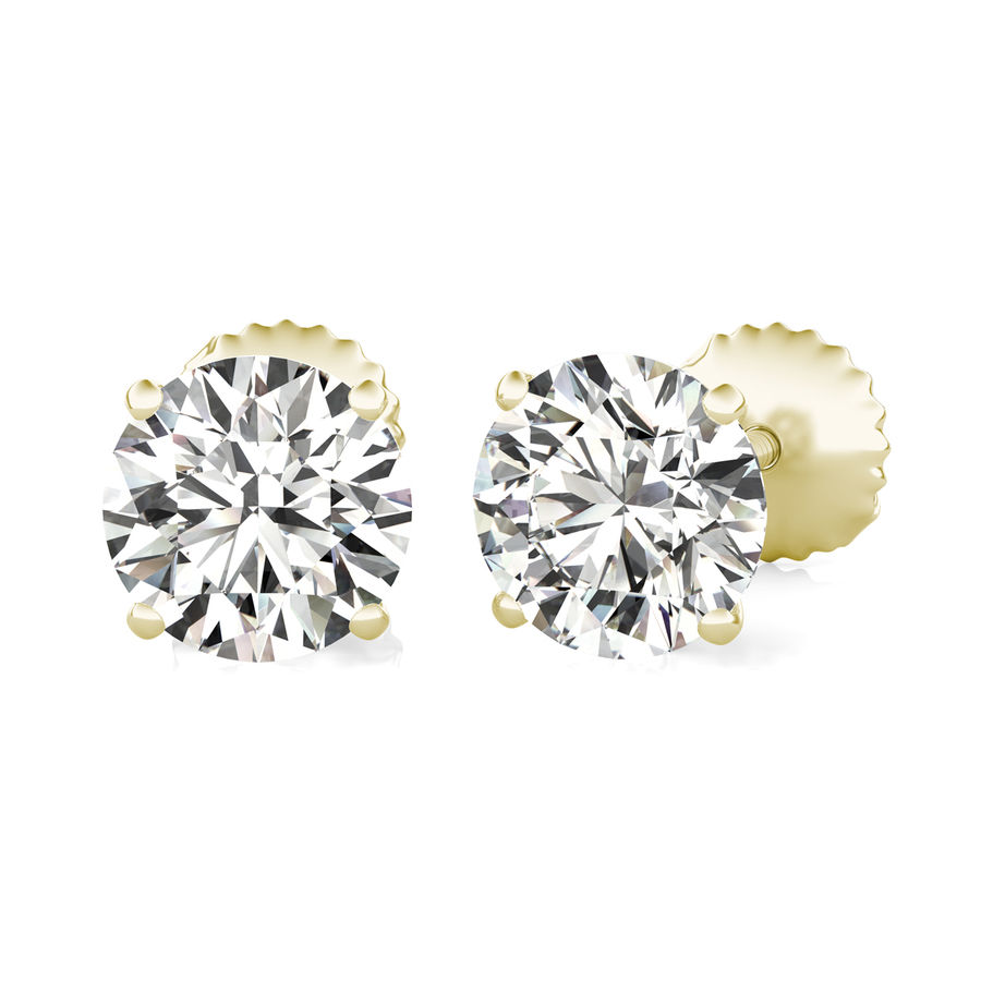 Round Natural Diamond Martini Stud Earrings