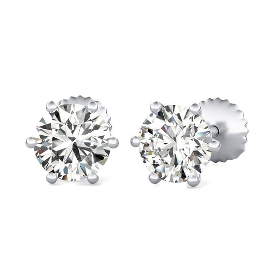 Round Natural Diamond Martini Stud Earrings