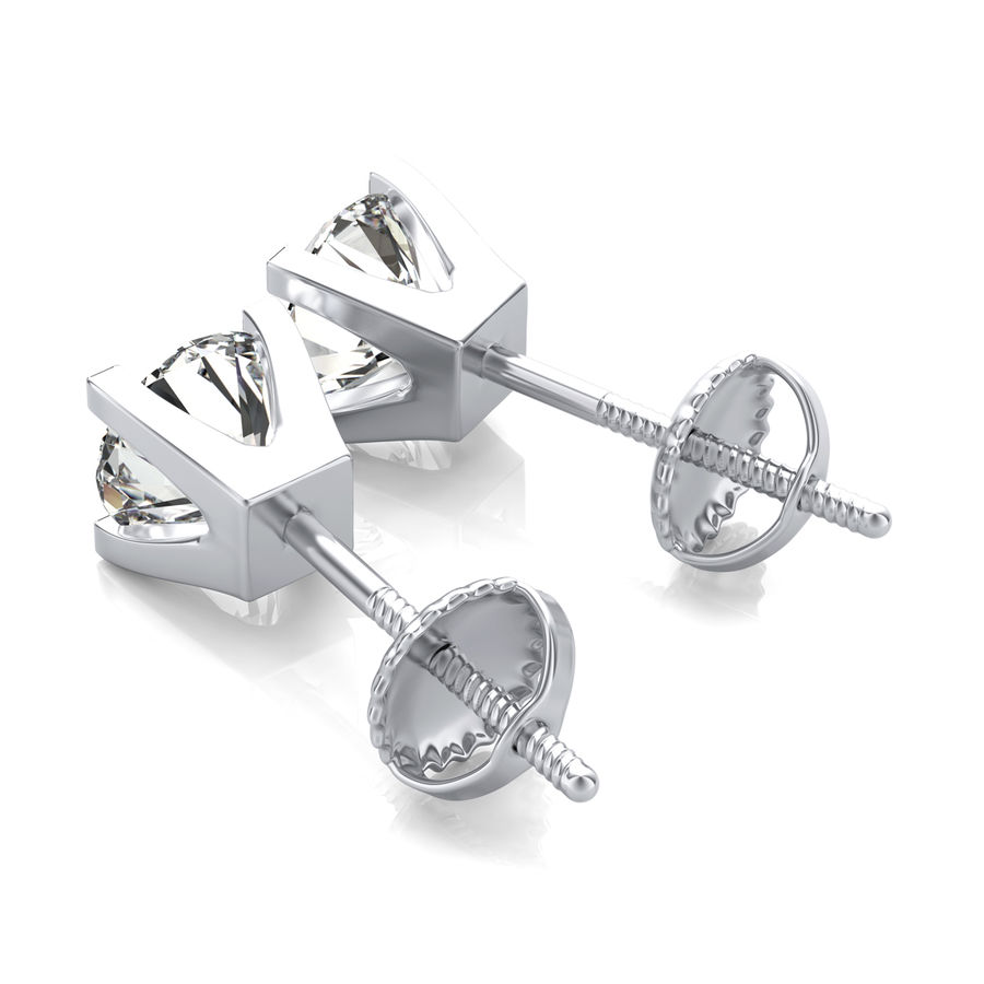Round Natural Diamond Stud Earrings