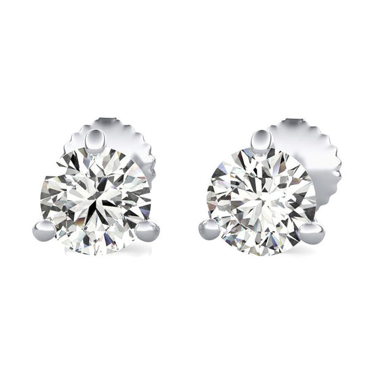 Round Natural Diamond Stud Earrings