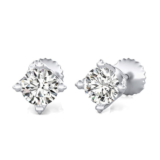 Round Natural Diamond Stud Earrings