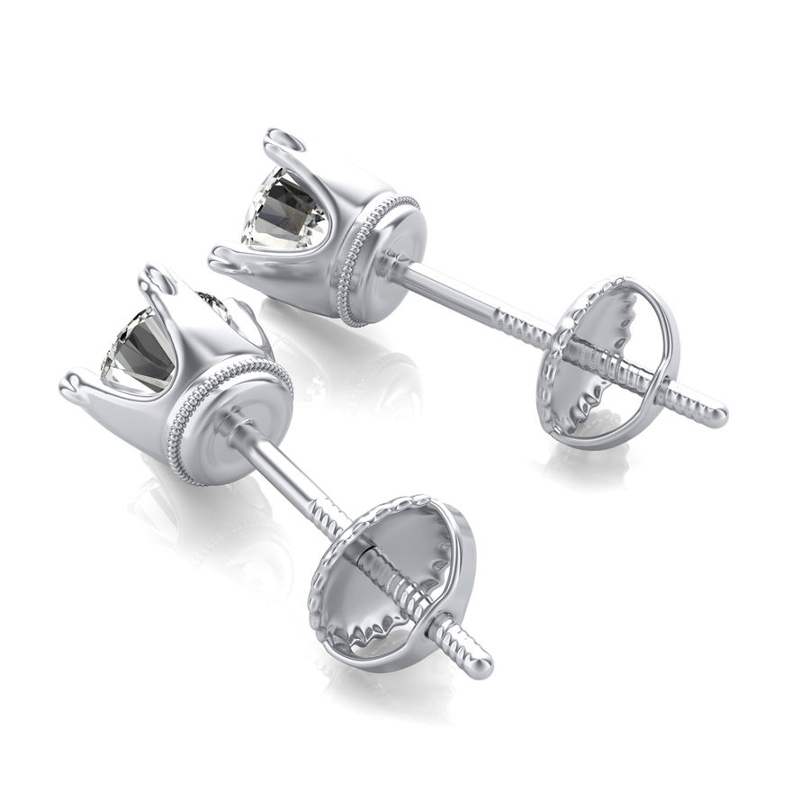 Round Natural Diamond Stud Earrings