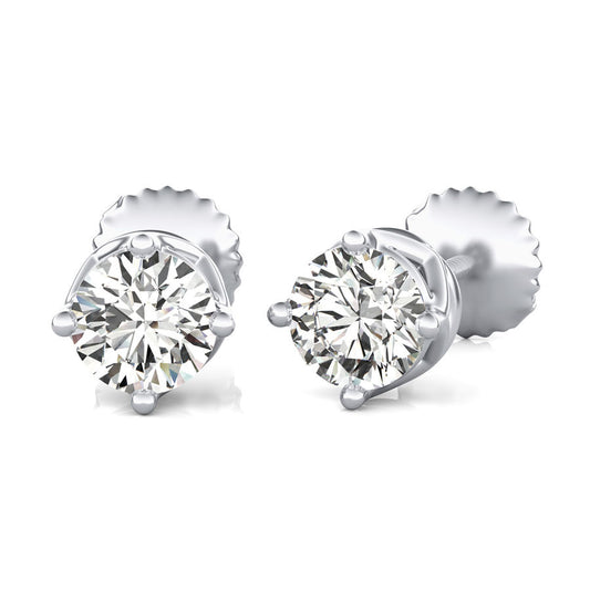 Round Natural Diamond Stud Earrings