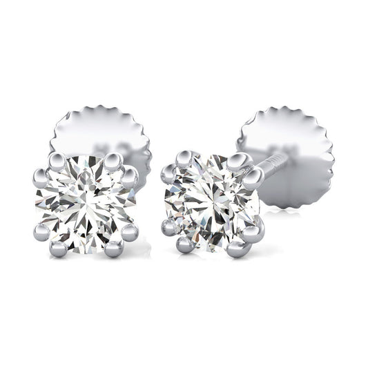 Round Natural Diamond Stud Earrings