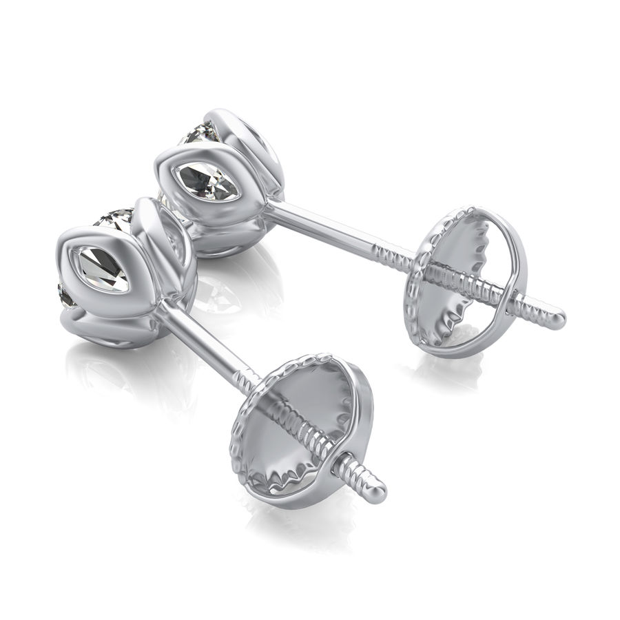 Round Natural Diamond Stud Earrings