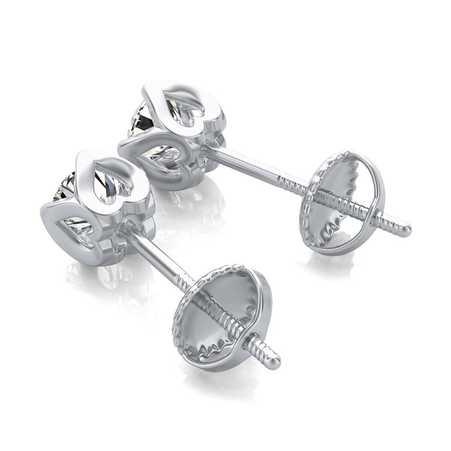 Round Natural Diamond Stud Earrings