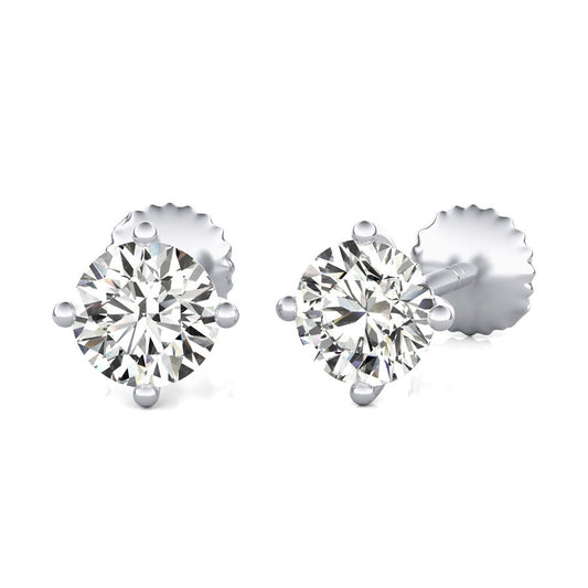 Round Natural Diamond Stud Earrings