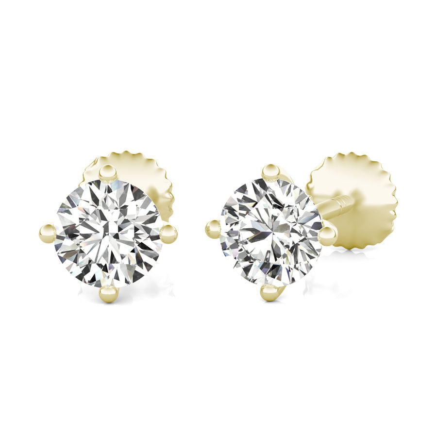 Round Natural Diamond Stud Earrings